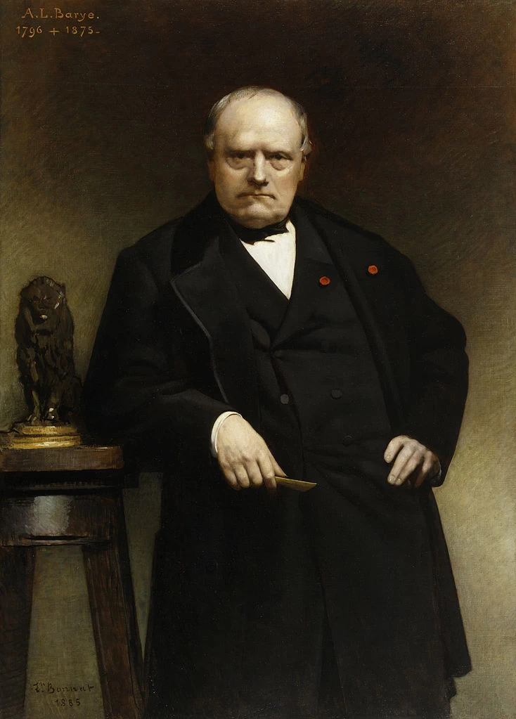 Léon Bonnat - Ritratto di Barye con un modello in cera del Leone seduto, Walters Art Museum, Baltimora